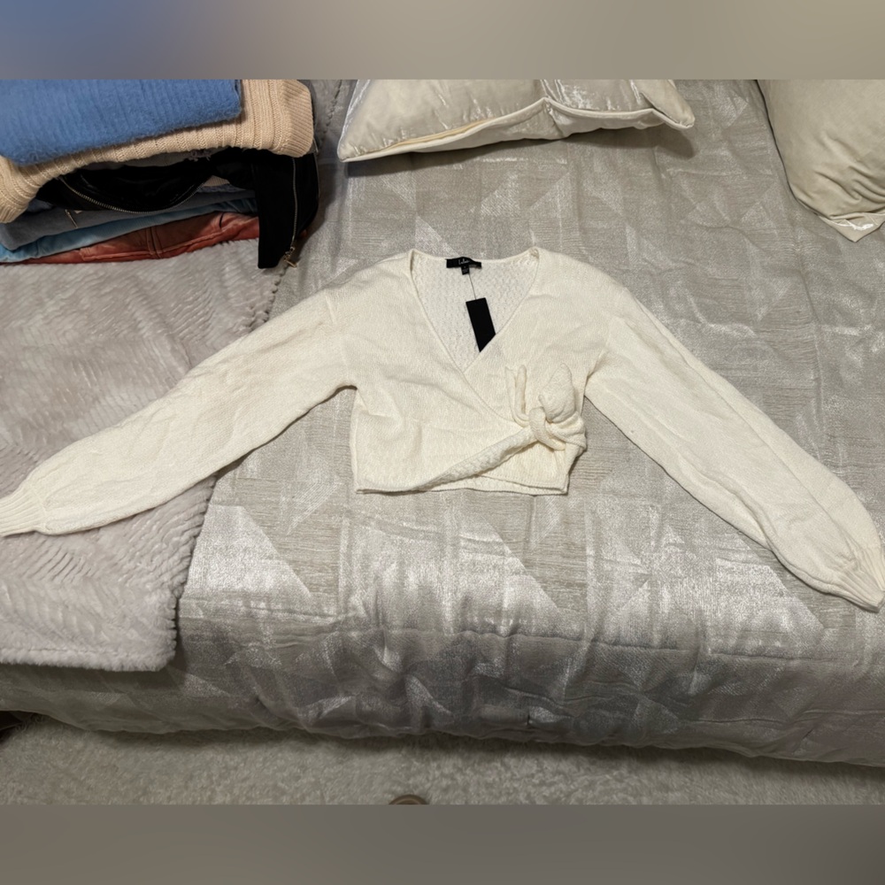 Lulus White Knit Sweater Wrap